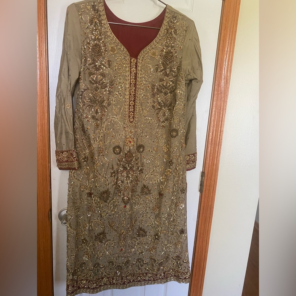 3pc heavy work shalwar kameez. Pakistani indian shaadi outfit desi